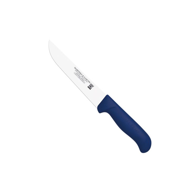 Cuchillo carnicero con hoja de 20 cm y mango de polipropileno azu...