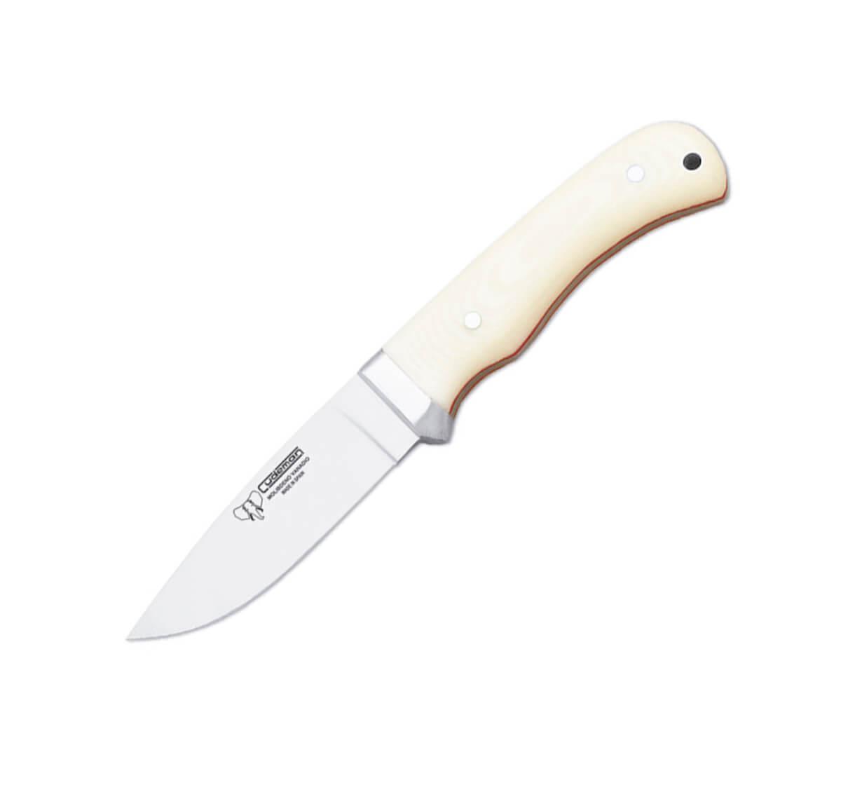 Couteau de chasse Cudeman avec manche en micarta blanc et lame de...
