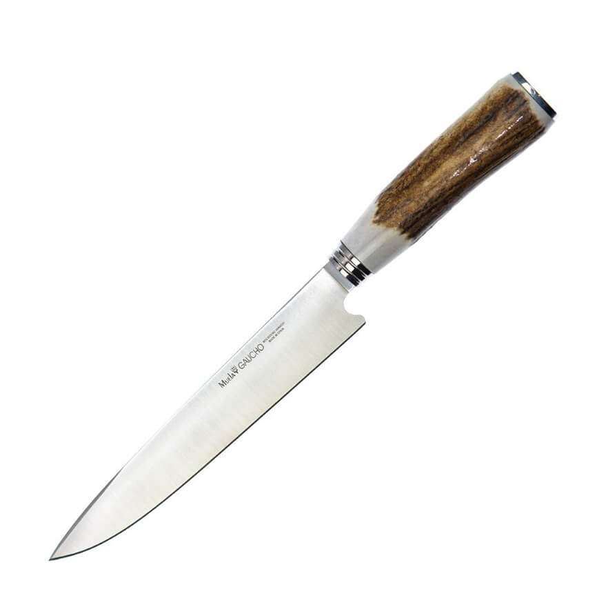 Cuchillo de barbacoa Muela Gaucho con mango de asta de ciervo y hoja de 20 cm