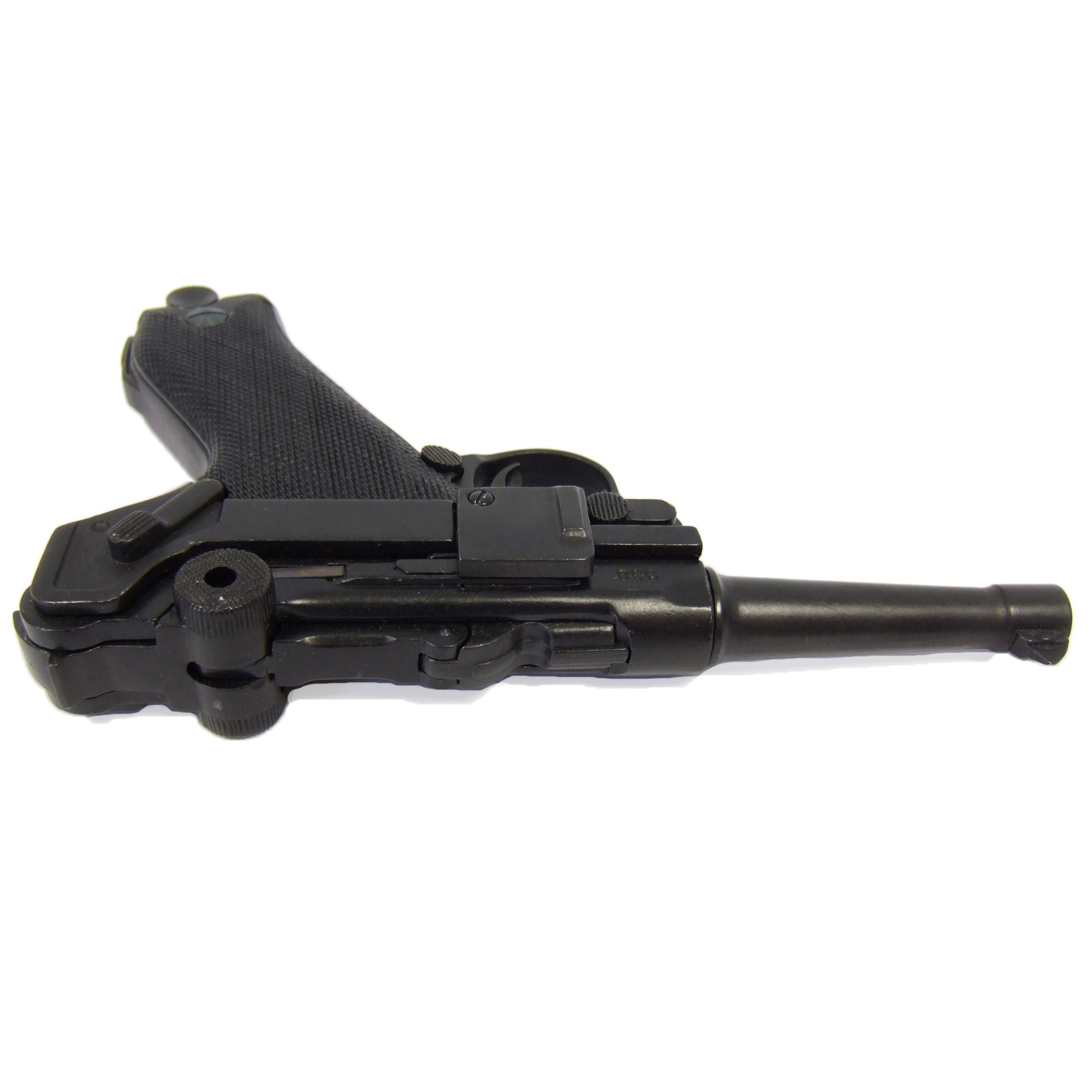 Pistola Parabellum Luger P08, Alemanha 1898 feita de metal e cabos de plástico preto