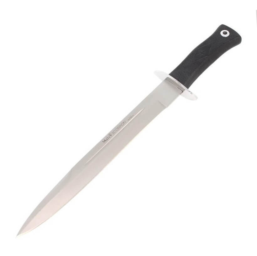 Cuchillo táctico Muela Scorpion-26G con mango de goma negra y hoj...