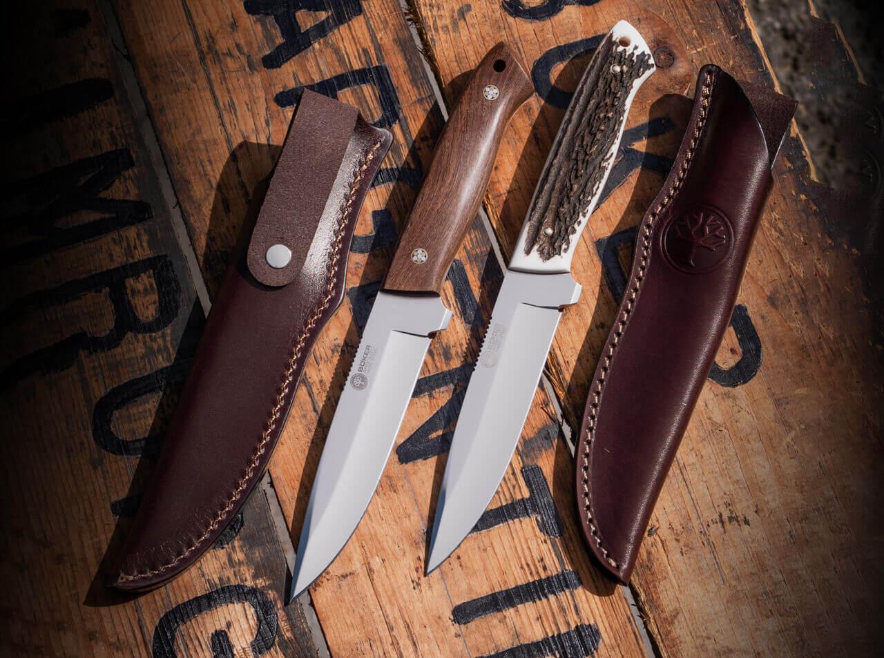 Boker Arbolito Relincho hunting knife with deer antler handle