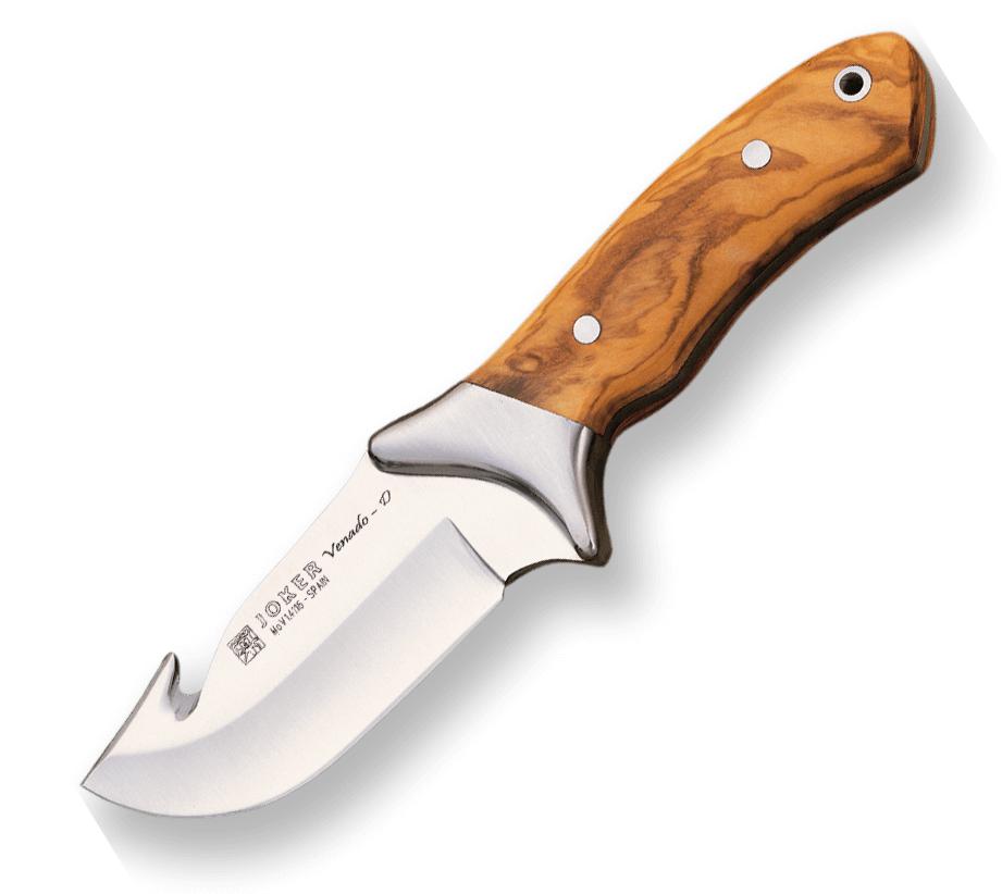 Cuchillo de desollar Joker Venado con puño de madera de olivo y v...