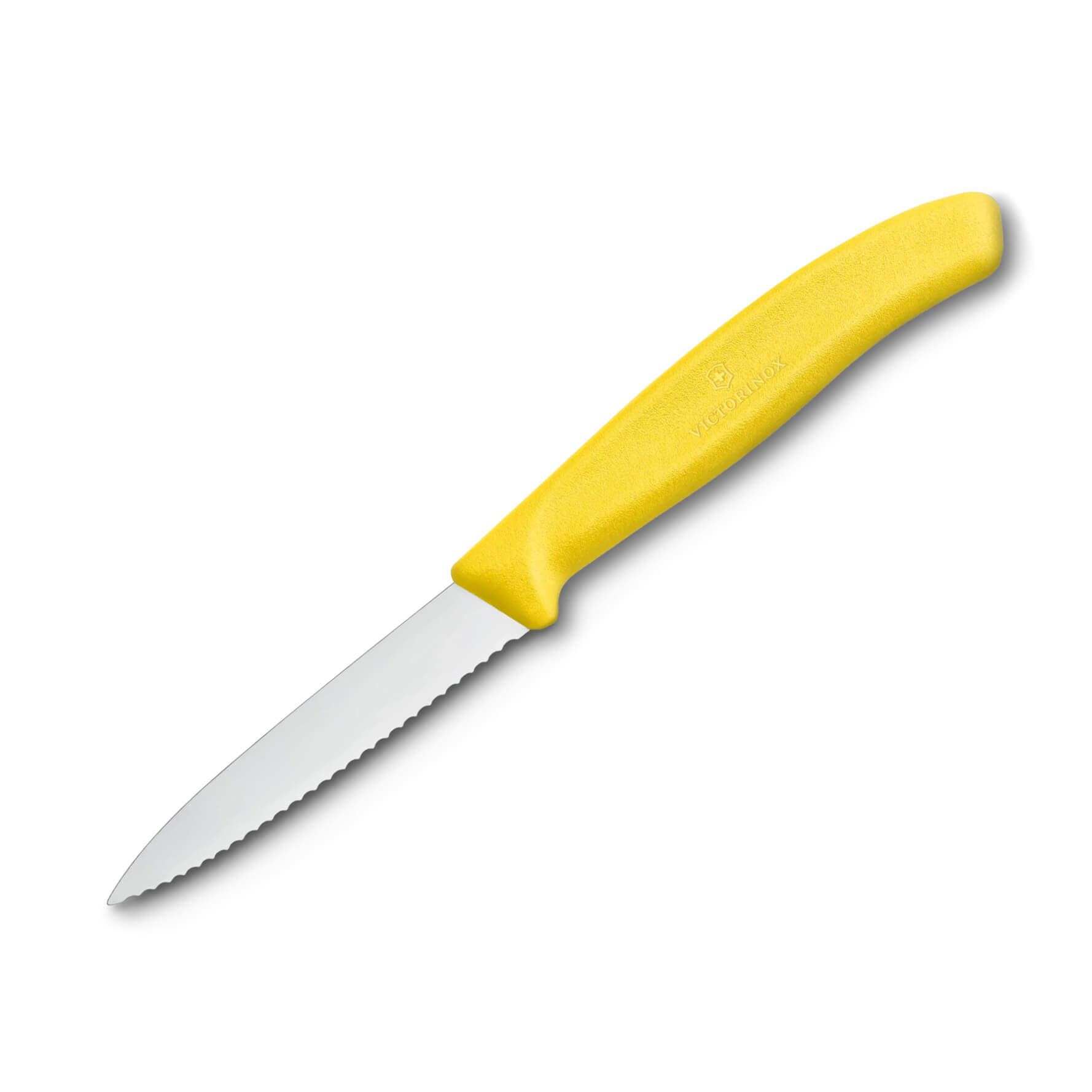 Cuchillo para verdura Victorinox de mango amarillo con filo denta...