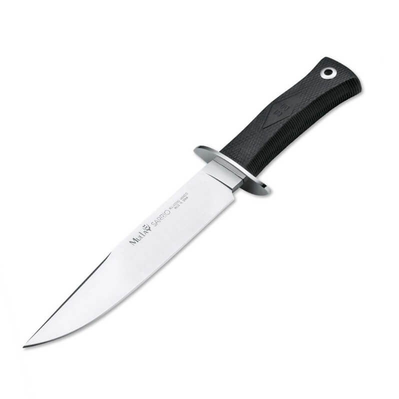 Cuchillo táctico Muela Sarrio-19G con mango de goma negra y hoja ...