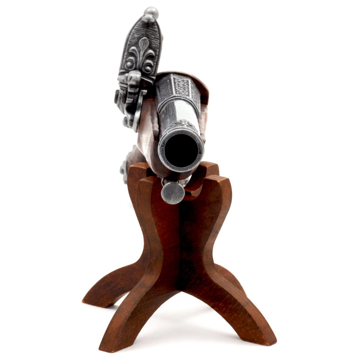 Pirate flintlock pistol made of wood and metal, 18th century