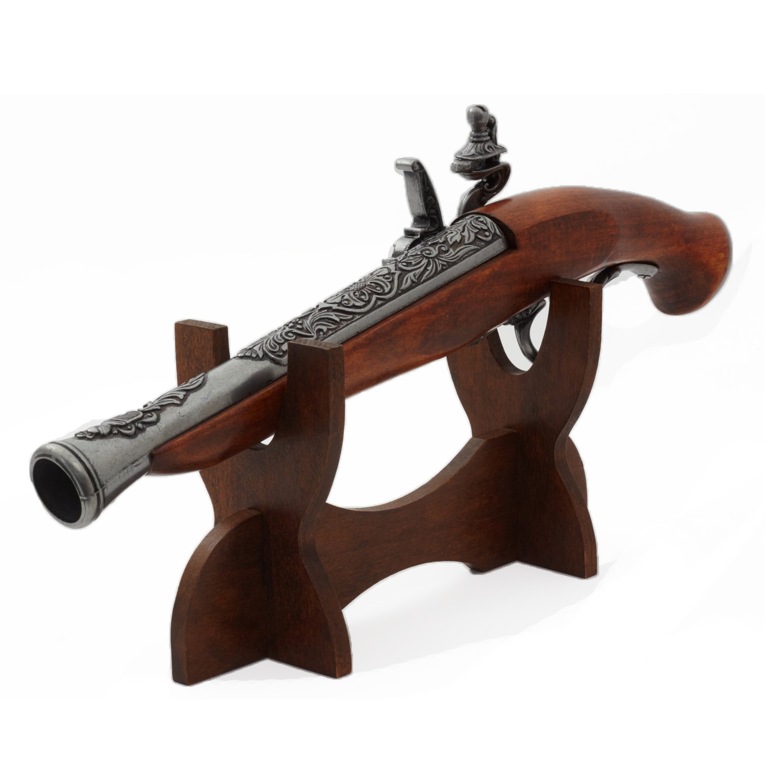 Flintlock pistol, wood and metal, Germany, 18th century