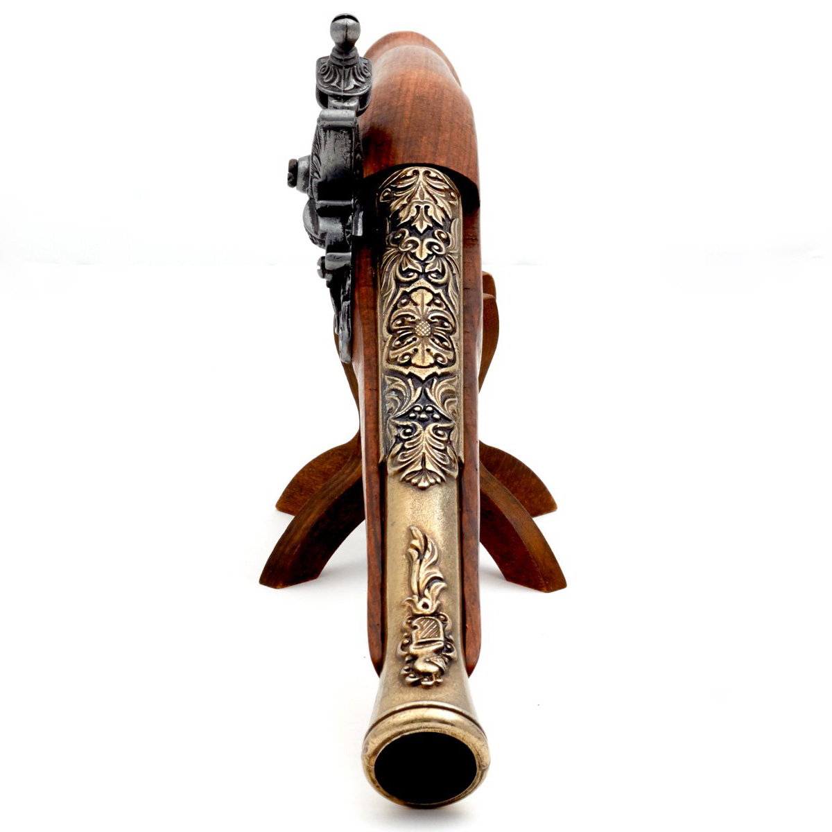 Flintlock pistol, wood and brass finish, Germany, 18th century