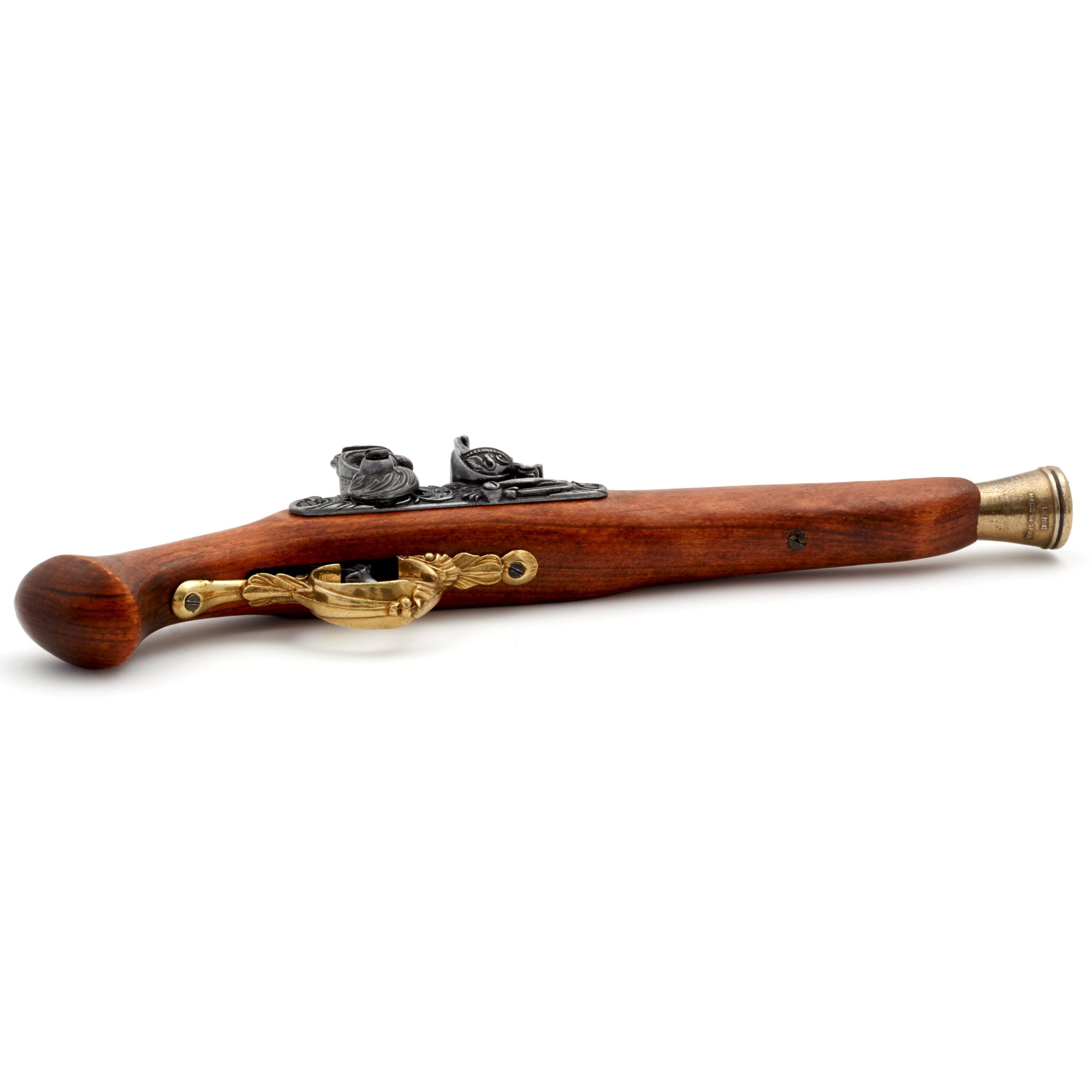Flintlock pistol, wood and brass finish, Germany, 18th century