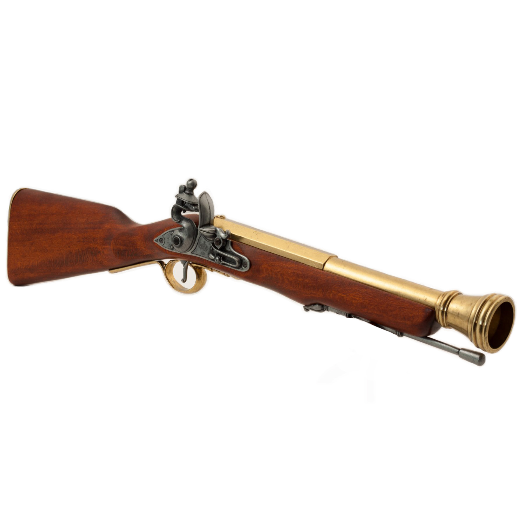 Pirate blunderbuss, England, 18th century, made of wood and metal with brass details