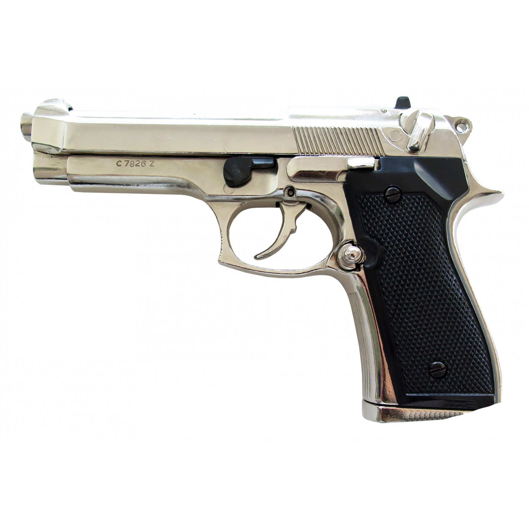 Réplica de pistola Beretta 92 F 9 mm Parabellum, Itália 1975, metal e plástico