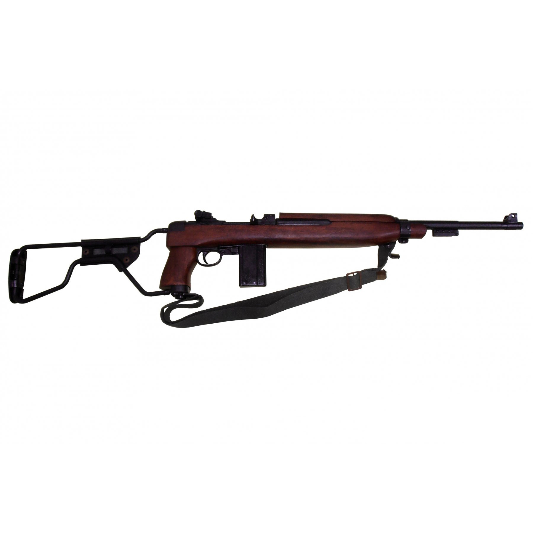 Réplica do mod de carabina M1A1. Paraquedista, EUA 1942 com coronha rebatível e pega em tecido