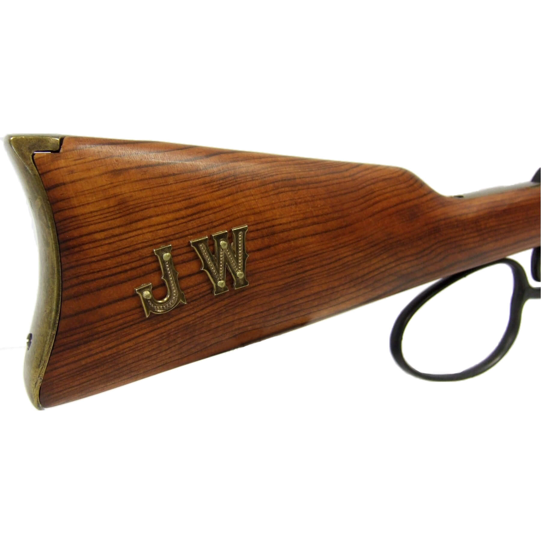 Carabina modelo 92, EUA 1892, fabricada em latão e metal com acabamento em madeira