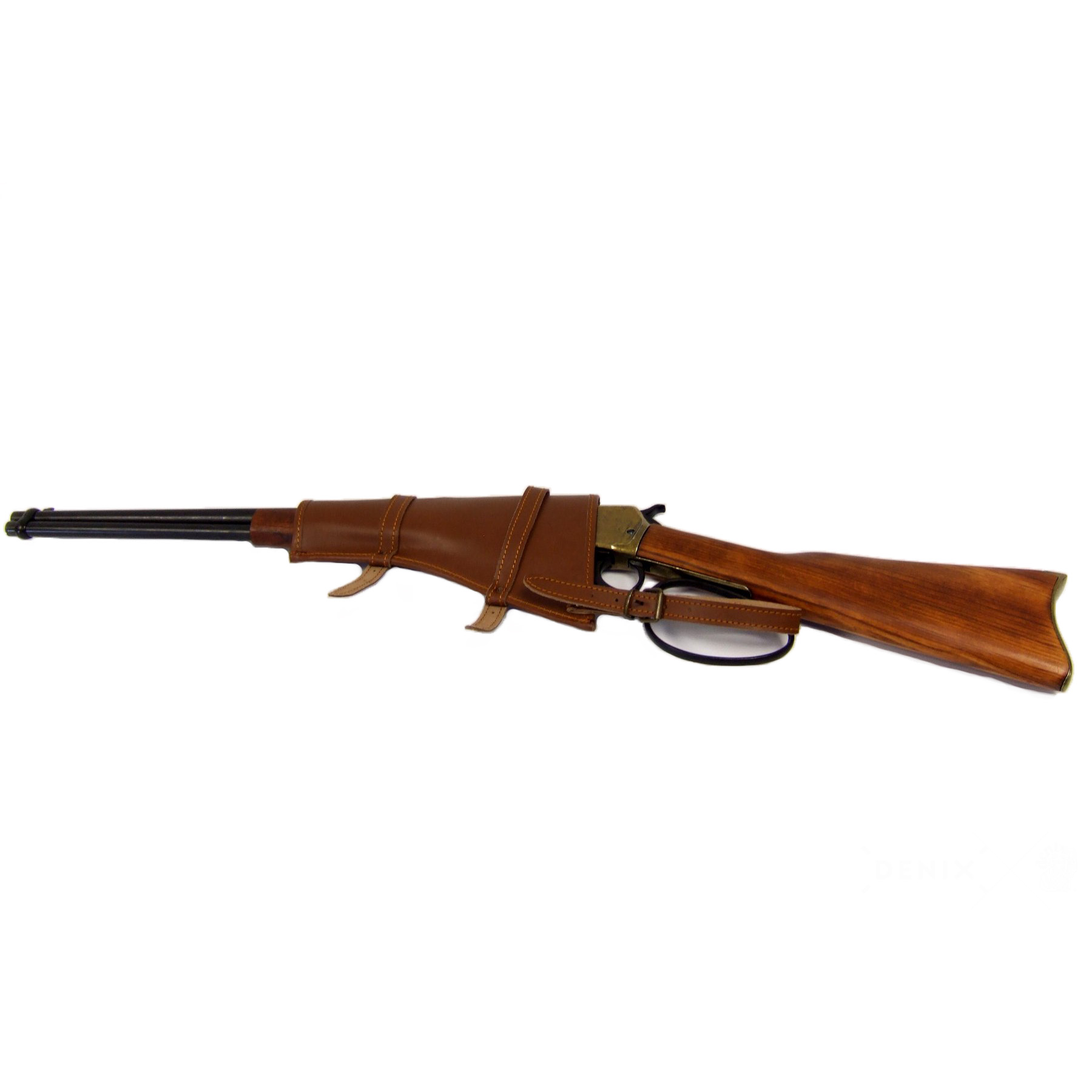 Carabina modelo 92, EUA 1892, fabricada em latão e metal com acabamento em madeira