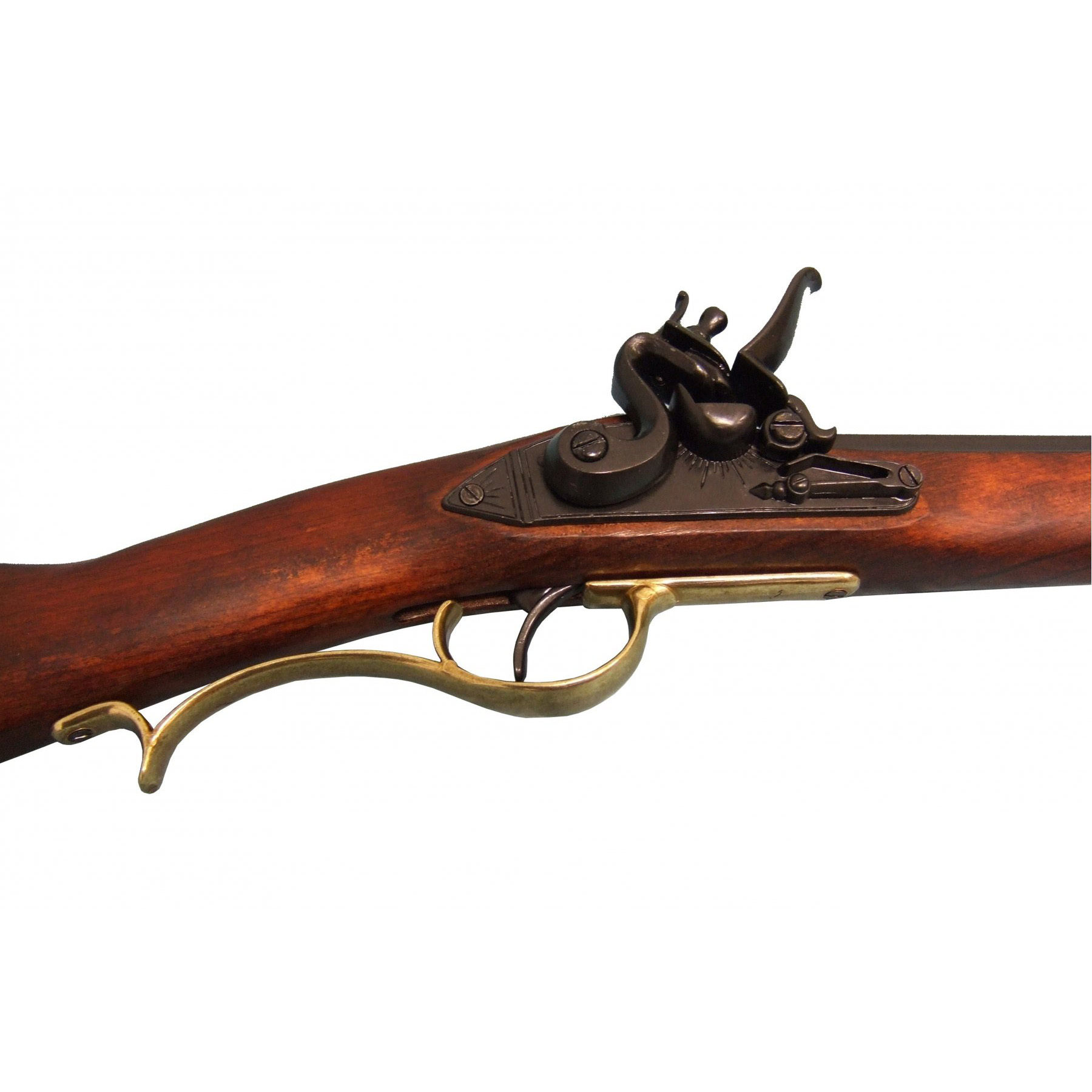 Kentucky rifle, USA, 19th century, made of brass-finished metal and wood