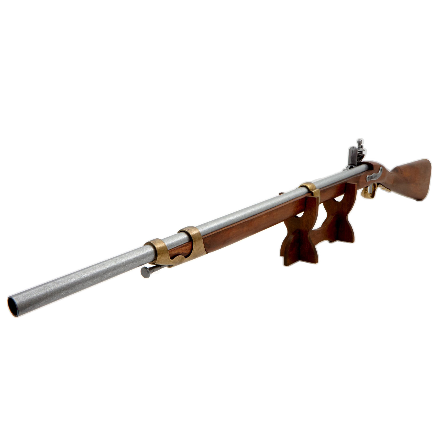 Flintlock carbine, France 1806, made of wood and metal with brass details