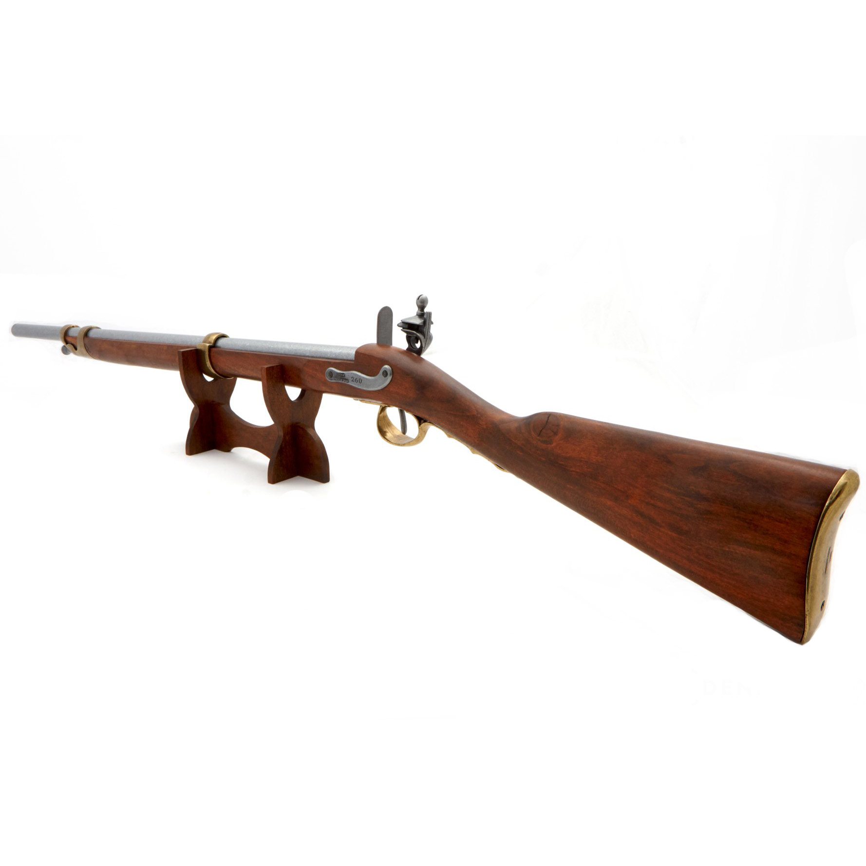 Flintlock carbine, France 1806, made of wood and metal with brass details