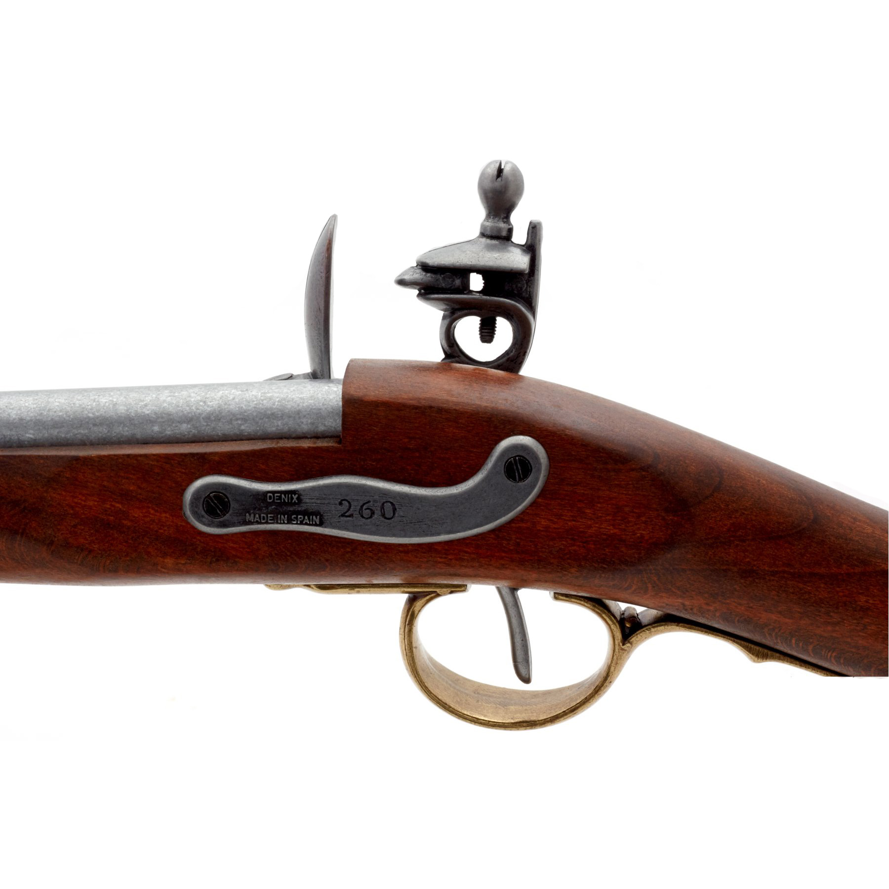 Flintlock carbine, France 1806, made of wood and metal with brass details