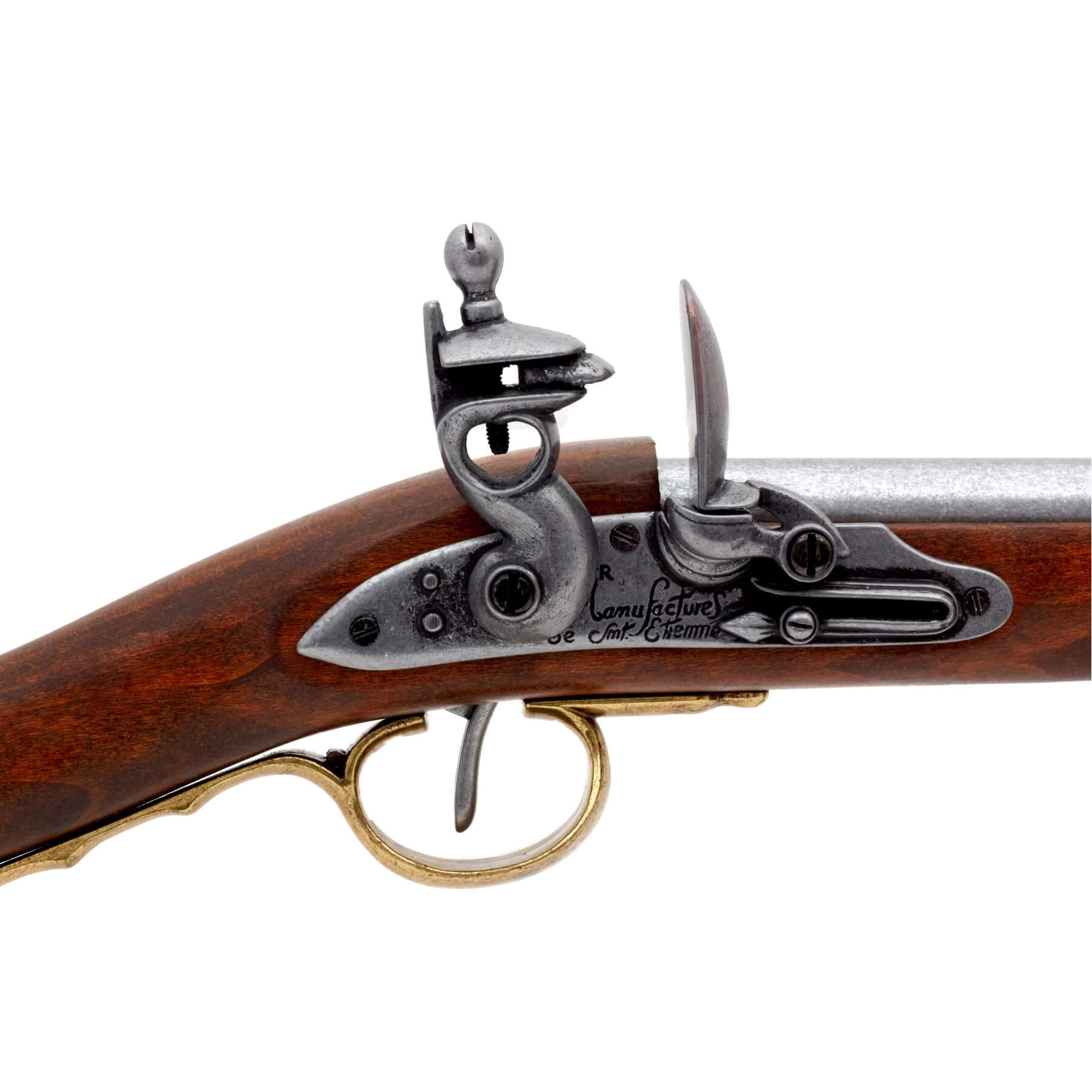 Flintlock carbine, France 1806, made of wood and metal with brass details