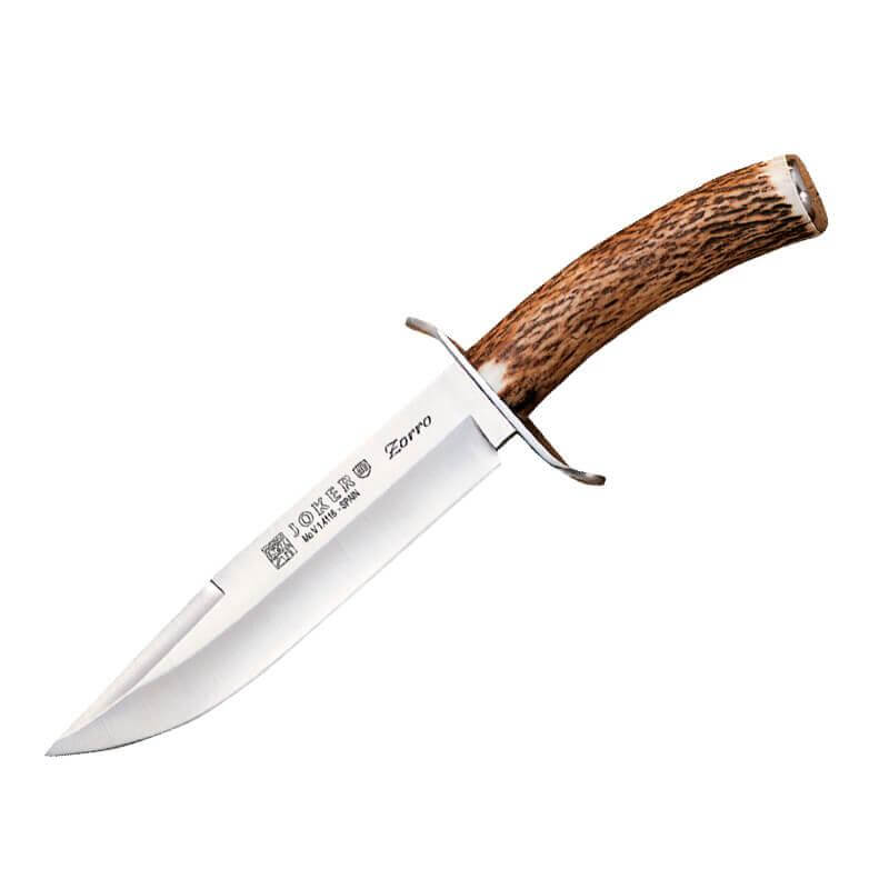 Cuchillo de caza Joker Zorro con puño de asta de ciervo y hoja de...