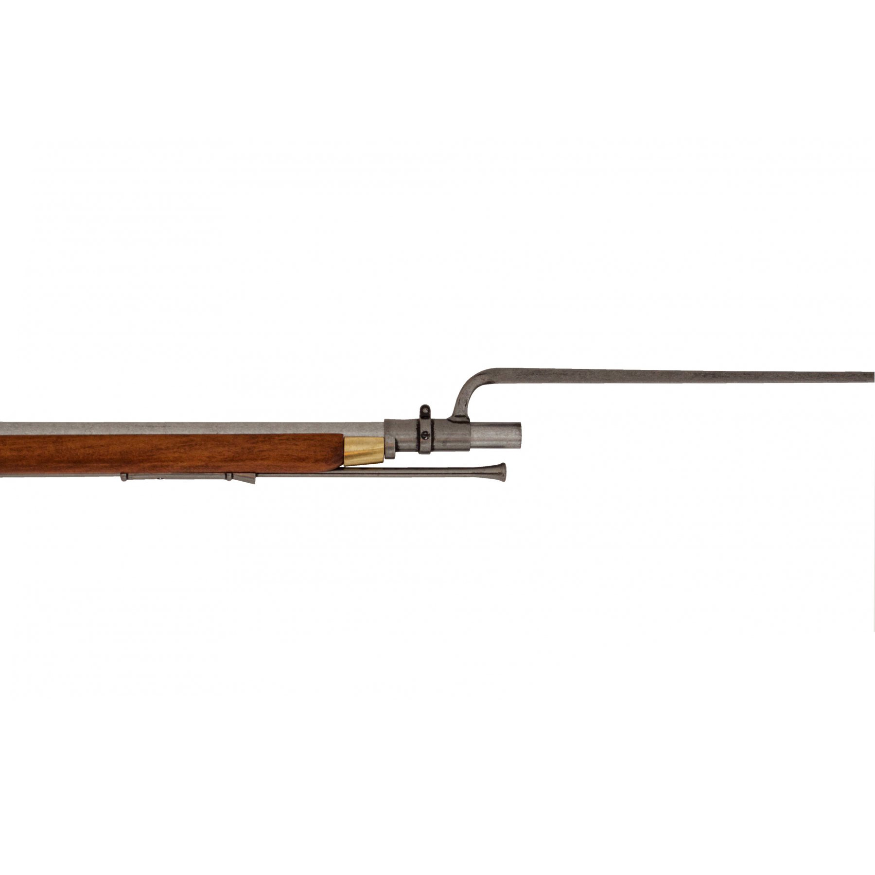 Mosquetão Land Pattern Brown Bess, Inglaterra 1722, fabricado em madeira e metal com detalhes em latão
