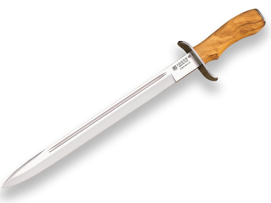 Cuchillo de caza Joker Chamois con puño de madera de olivo y hoja...