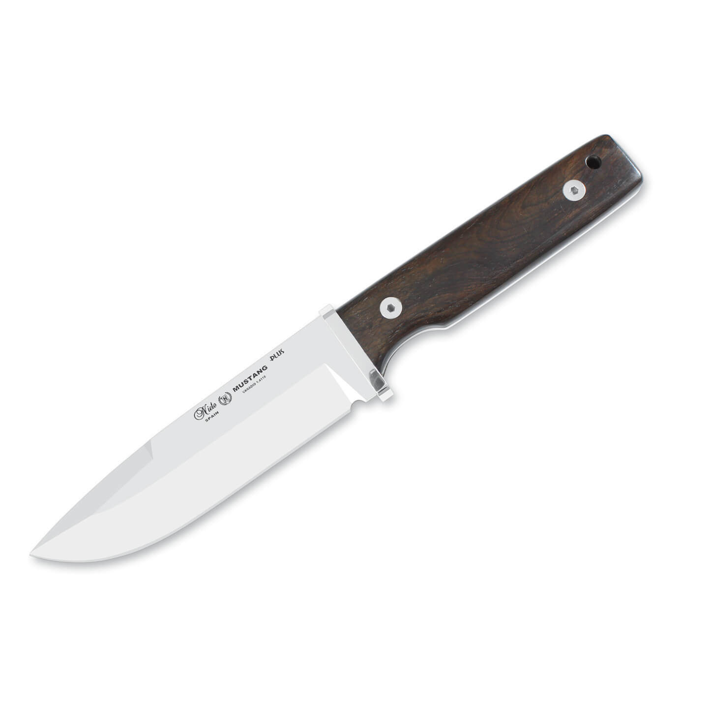 Cuchillo táctico Nieto Mustang Plus con mango de madera de granad...