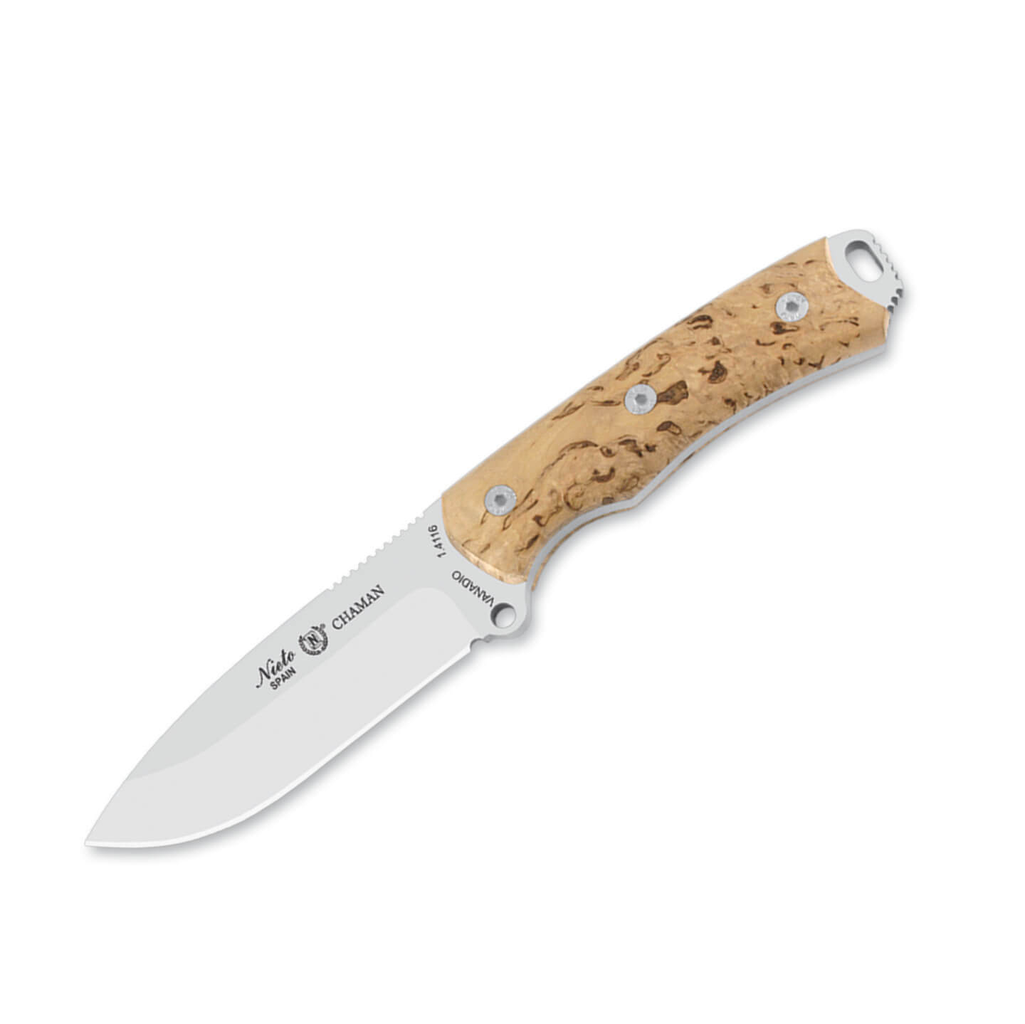 Cuchillo Nieto Chamán con kit plus con mango de madera de abedul ...