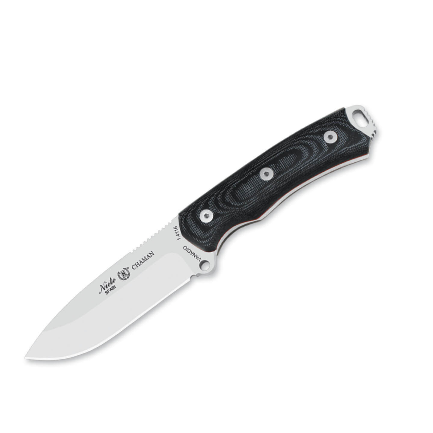 Cuchillo Nieto Chamán con kit plus con mango de micarta negra y h...
