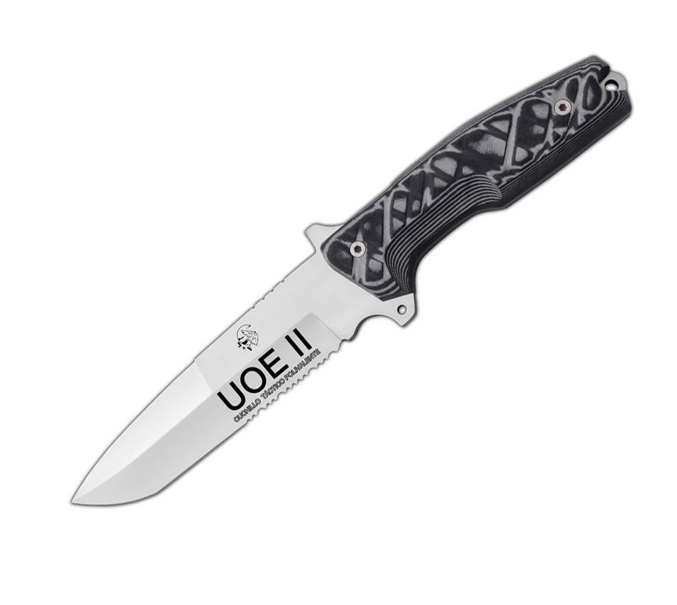Coltello militare JV UOE II con impugnatura in micarta nera