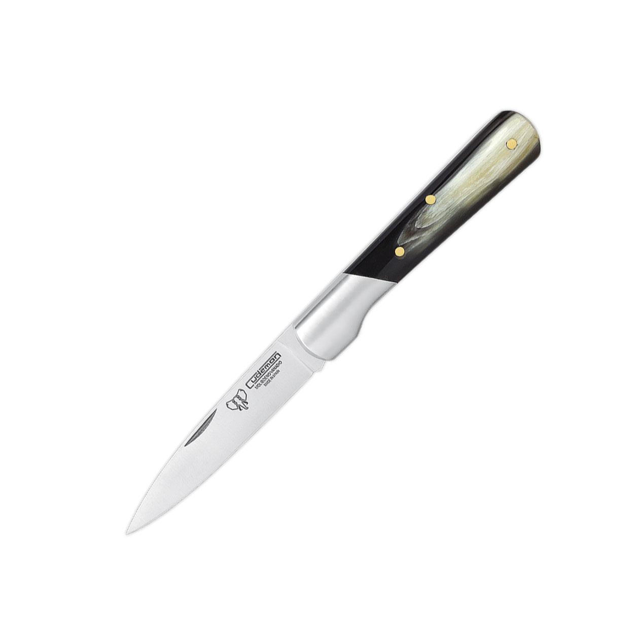Couteau de poche Cudeman avec virole. Manche en corne de taureau ...
