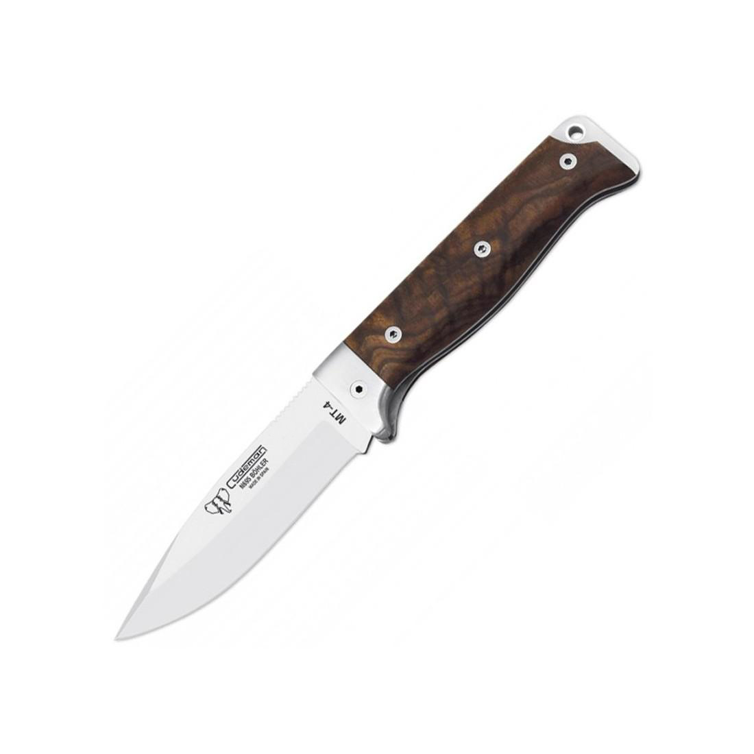 MT4 Cudeman pocket knife. Satin walnut handle. Leather case