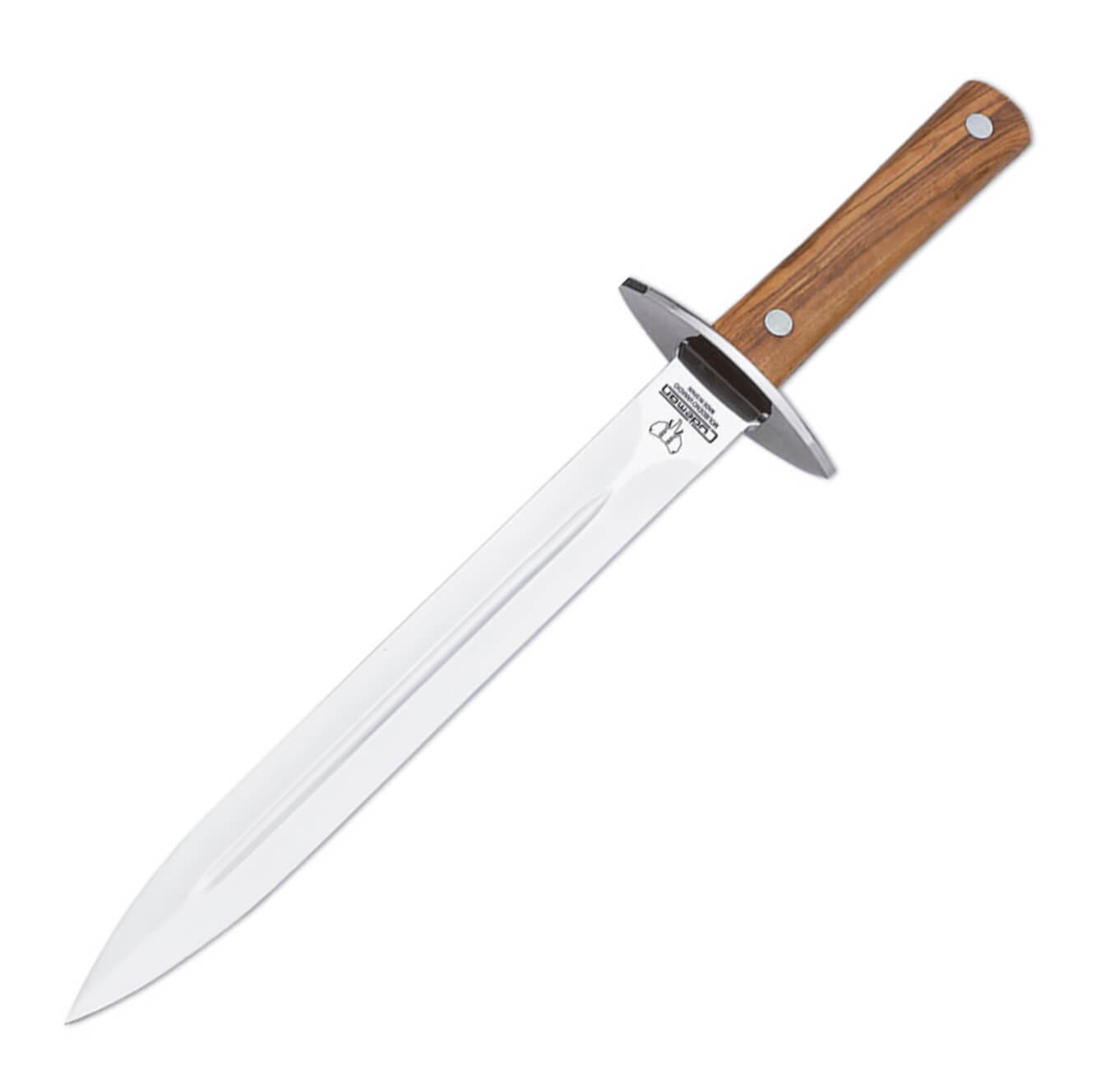 Dague de chasse de 23 cm de lame et manche en bois dolivier