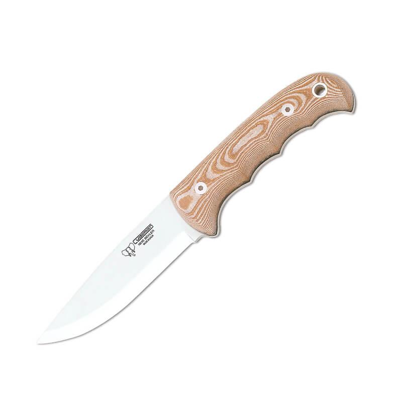 Couteau Bushcraft avec lame en acier MoVa de 11 cm. Écailles en m...