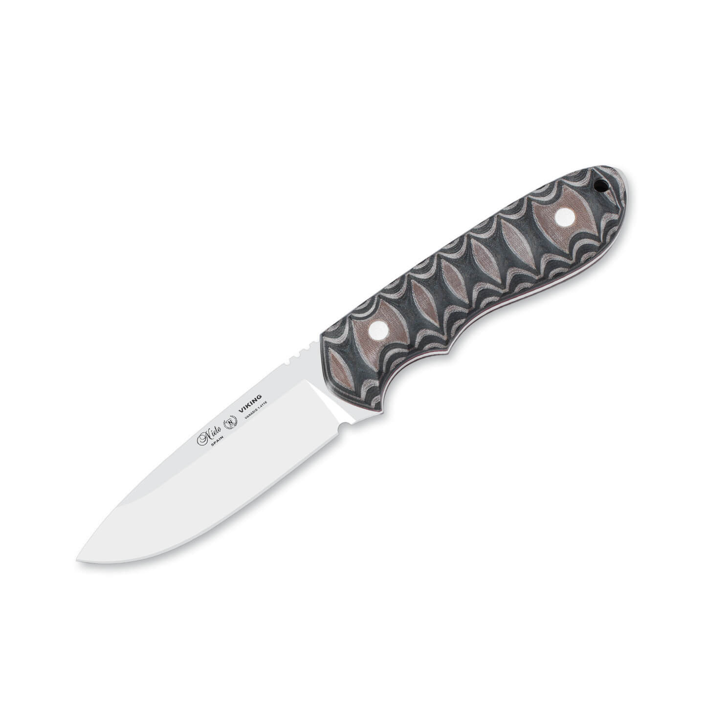 Cuchillo bushcraft Nieto Viking con mango de micarta katex marrón...