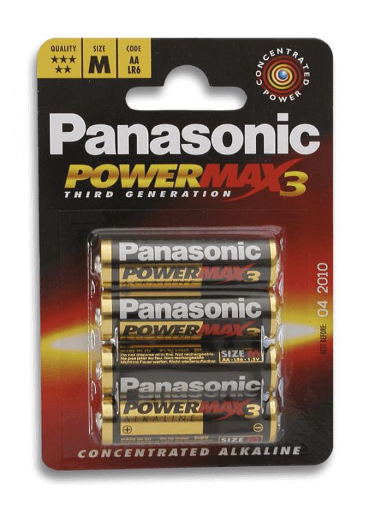 Cuatro pilas alcalinas LR-6 de Panasonic