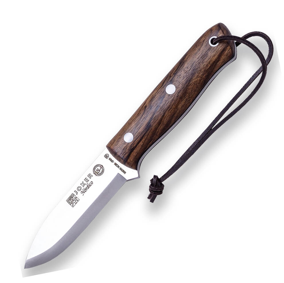 Cuchillo bushcraft BS9 Nórdico Joker con mango de madera de nogal...