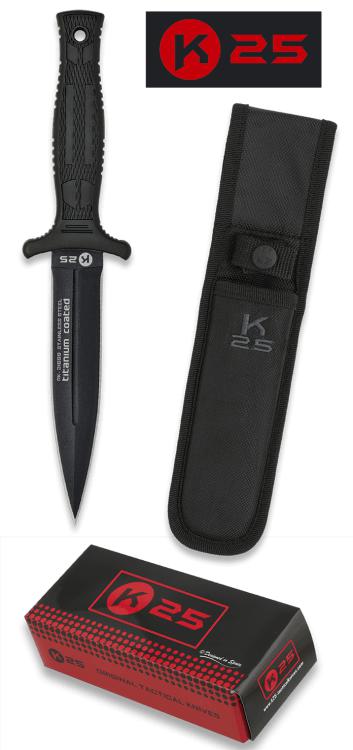 Cuchillo K25 BOTERO con funda de nylon incluida, mango de goma y ...