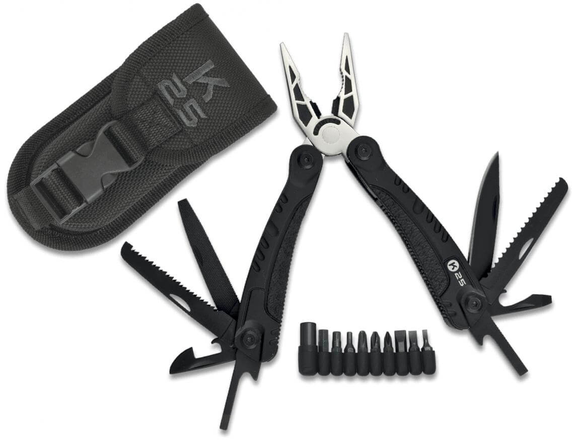 Pinza multiuso K25 con 20 funzioni lunghezza totale 16 cm e set d...