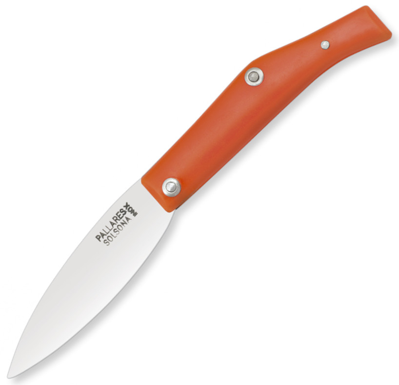 PALLARES Taschenmesser mit orangefarbenem Griff und 7 cm Edelstah...