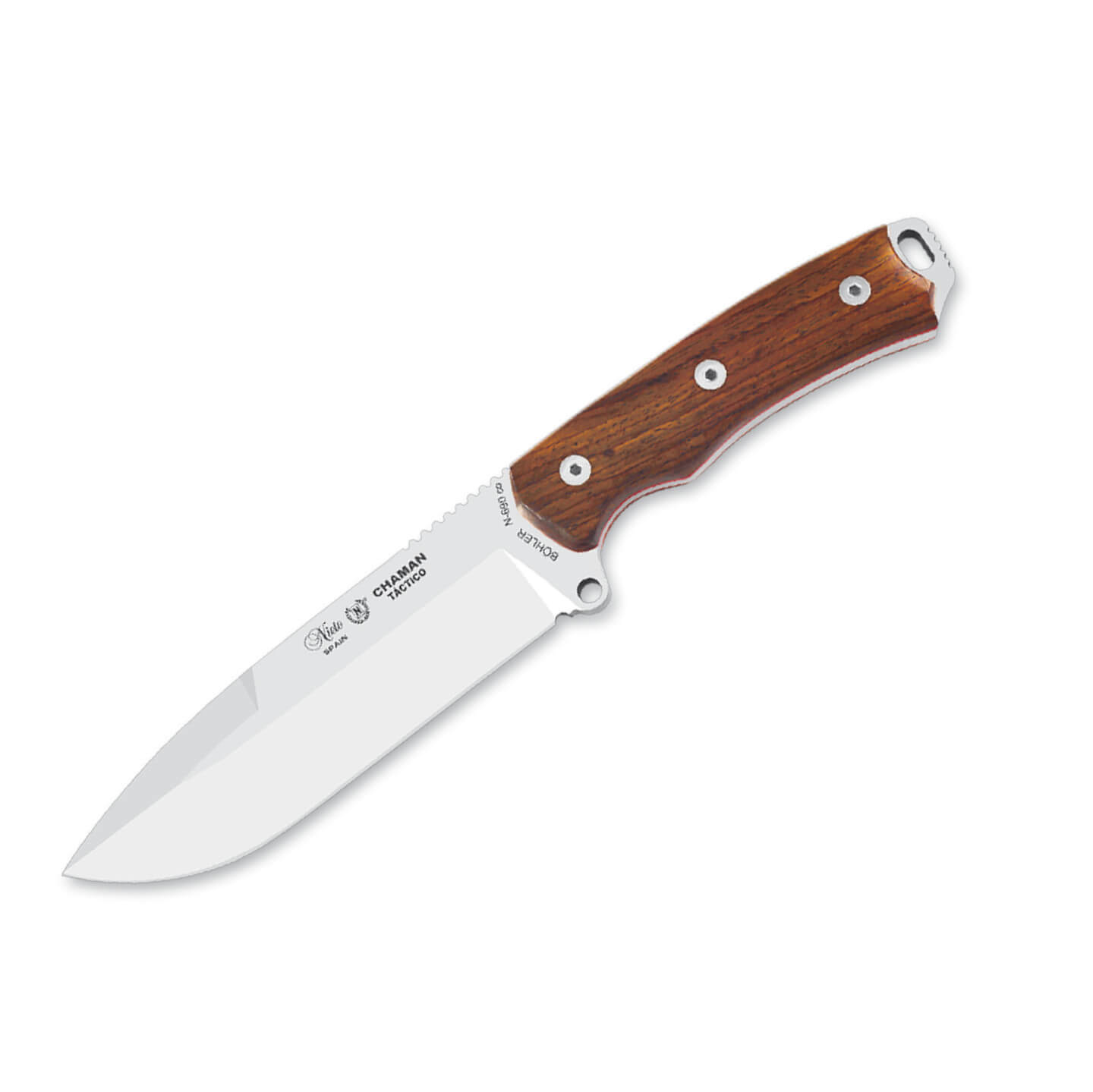 Cuchillo Nieto Chamán Táctico con kit con mango de madera de coco...