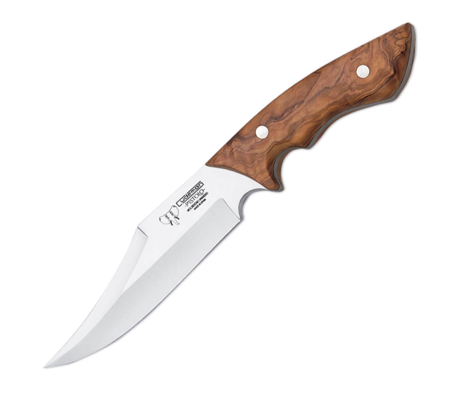 Cuchillo de caza clásico Cudeman con puño de madera de olivo y ho...