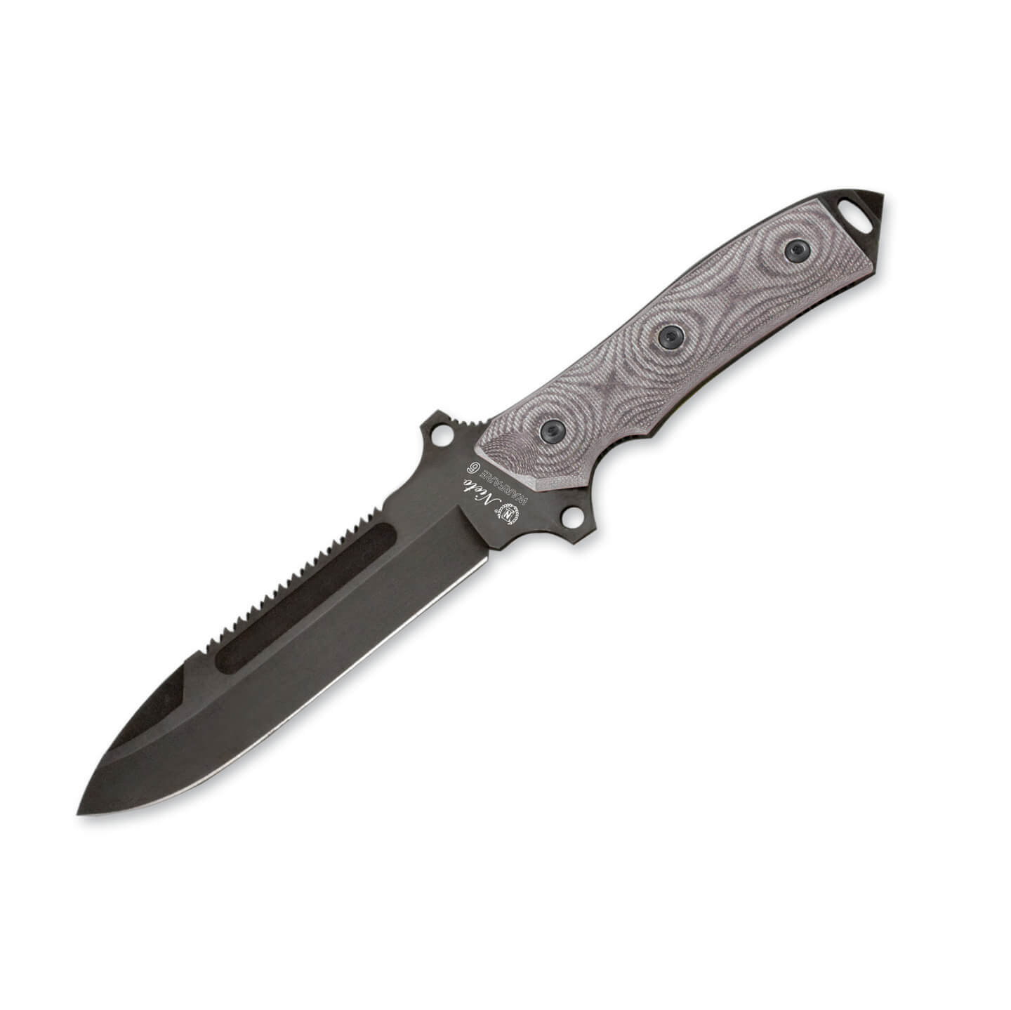 Cuchillo táctico Nieto Warfare 6 con mango de katex marrón y hoja...