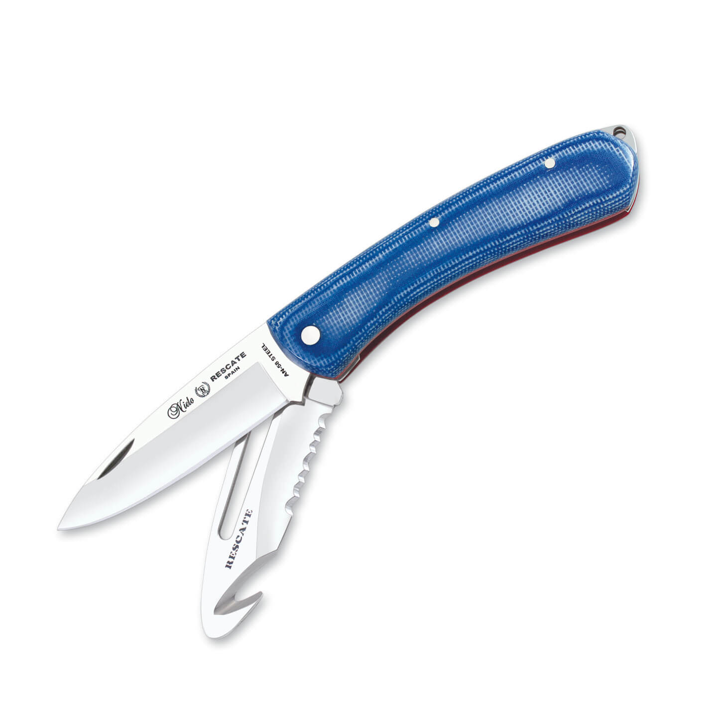 Cuchillo Nieto Chamán Macro con kit plus con mango de katex marrón y hoja de acero Böhler N690Co de 14.5 cm