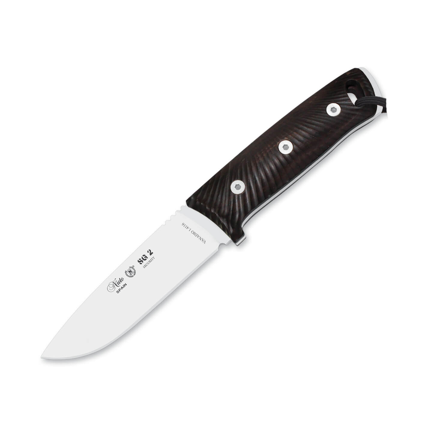 Cuchillo táctico Nieto SG2 Security con mango de katex negro y ho...