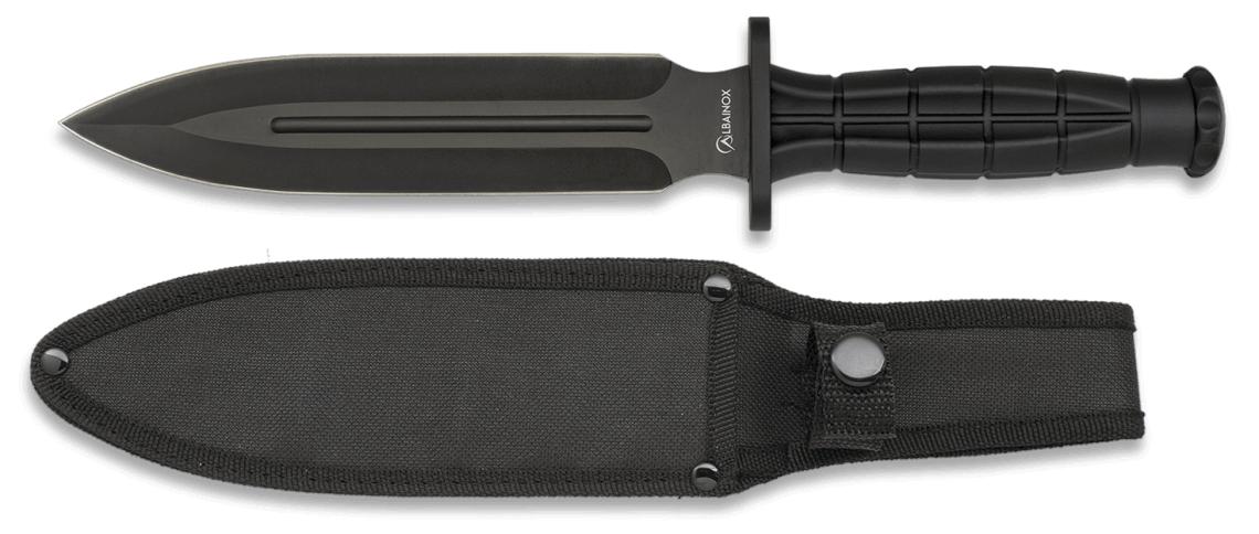 Albainox Midway Black Einsatzmesser mit Nylonscheide und 18 cm langer Klinge
