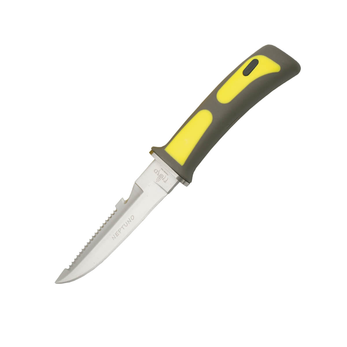 Faca de mergulho amarela com bainha em ABS amarelo