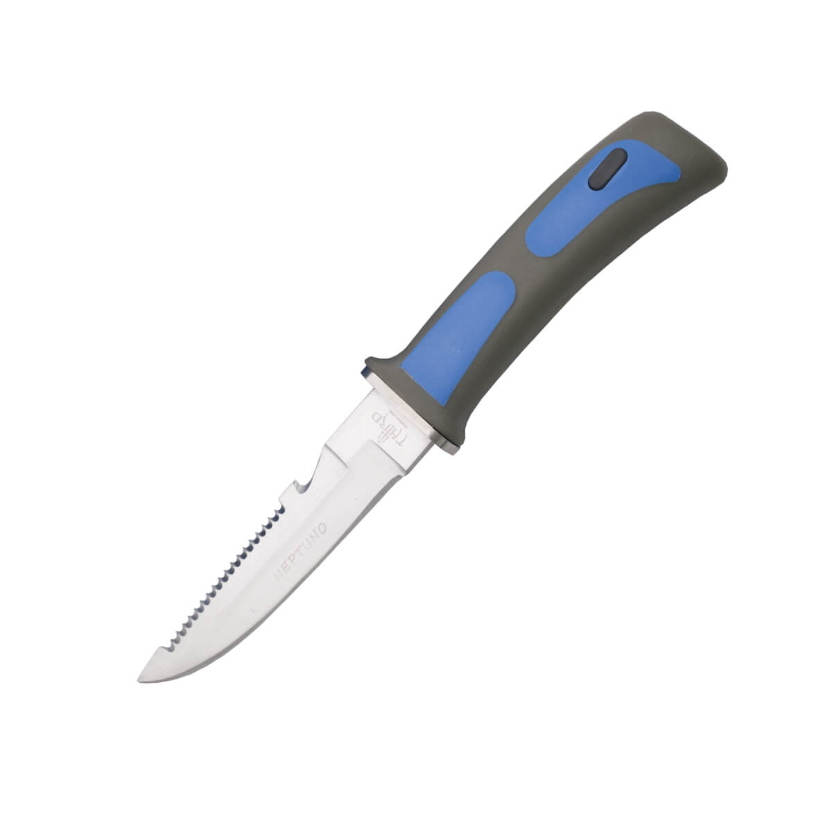Faca de mergulho azul com bainha em ABS azul