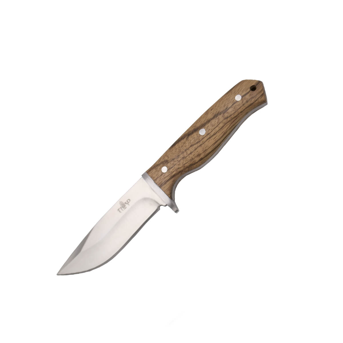 Cuchillo de caza enterizo con hoja de 10.6 cm y mango de madera d...