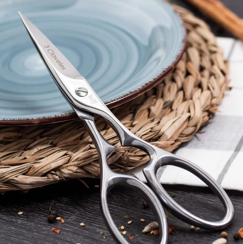 Ciseaux de cuisine Star 8" en acier inoxydable avec finition brillante